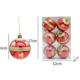 6cm Painted Christmas Ball Decorations Arrangement Props (Option: Five Pointed Star-Painted 6cm6 Pack)