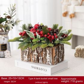 Desktop Emulation Christmas Tree Home Decorations Ornaments Bonsai Ins Internet Celebrity Package Shopping Window Layout (Option: A Bark Bucket Small Tree)