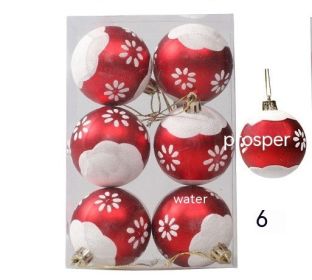 6cm Painted Christmas Ball Decorations Arrangement Props (Option: Red And White Snowflakes-Painted 6cm6 Pack)