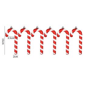 Red White And Green Painted Glitter Crutches Photography Shooting Props Christmas Decorations (Option: 15cm Plating 6pc)