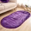 1pc Super Soft Area Rug, Plush Fluffy Faux Sheepskin Oval Floor Mat For Living Room Bedroom, Machine Washable Bedside Rugs, Shaggy Plush Carpet Faux R