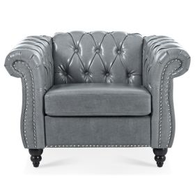 1 Seater Sofa For Living Room (Color: Gray)