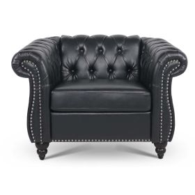 1 Seater Sofa For Living Room (Color: Black)