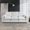 3 Seat Sofa with Removable Back and Seat Cushions and 2 pillows,Teddy Fabric Couch for Living Room, Office, Apartment