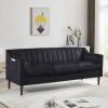 Mid Century Modern Chesterfield sofa couch, Comfortable Upholstered sofa with Velvet Fabric and Wooden Frame and Wood Legs for Living Room/Bed Room/Of