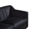 Mid Century Modern Chesterfield sofa couch, Comfortable Upholstered sofa with Velvet Fabric and Wooden Frame and Wood Legs for Living Room/Bed Room/Of