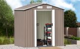 Patio 6ft x4ft Bike Shed Garden Shed; Metal Storage Shed with Lockable Door; Tool Cabinet with Vents and Foundation for Backyard; Lawn; Garden