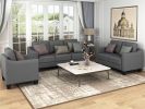 3 Piece Living Room Set with tufted cushions