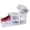 6Pcs Collapsible Shoe Box Stackable Shoe Storage Bin Transparent Dustproof PP Shoe Organizer Container