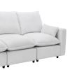 3 Seat Sofa with Removable Back and Seat Cushions and 2 pillows,Teddy Fabric Couch for Living Room, Office, Apartment