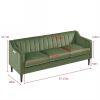 Mid Century Modern Chesterfield sofa couch, Comfortable Upholstered sofa with Velvet Fabric and Wooden Frame and Wood Legs for Living Room/Bed Room/Of