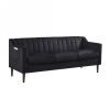 Mid Century Modern Chesterfield sofa couch, Comfortable Upholstered sofa with Velvet Fabric and Wooden Frame and Wood Legs for Living Room/Bed Room/Of