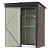 Patio 5ft Wx3ft. L Garden Shed; Metal Lean-to Storage Shed with Adjustable Shelf and Lockable Door; Tool Cabinet for Backyard; Lawn; Garden