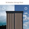 Patio 5ft Wx3ft. L Garden Shed; Metal Lean-to Storage Shed with Adjustable Shelf and Lockable Door; Tool Cabinet for Backyard; Lawn; Garden