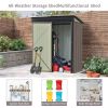 Patio 5ft Wx3ft. L Garden Shed; Metal Lean-to Storage Shed with Adjustable Shelf and Lockable Door; Tool Cabinet for Backyard; Lawn; Garden