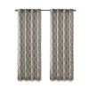 Fretwork Print Grommet Top Window Curtain Panel