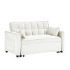 Sleeper Sofa Couch w/Pull Out Bed, 55" Modern Velvet Convertible Sleeper Sofa Bed, Small Love seat Sofa Bed w/Pillows & Side Pockets for Small Space,