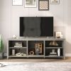 WESOME TV Stand Storage Media Console Entertainment Center; Tradition Black