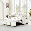 Sleeper Sofa Couch w/Pull Out Bed, 55" Modern Velvet Convertible Sleeper Sofa Bed, Small Love seat Sofa Bed w/Pillows & Side Pockets for Small Space,