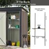 Patio 5ft Wx3ft. L Garden Shed; Metal Lean-to Storage Shed with Adjustable Shelf and Lockable Door; Tool Cabinet for Backyard; Lawn; Garden