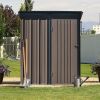 Patio 5ft Wx3ft. L Garden Shed; Metal Lean-to Storage Shed with Adjustable Shelf and Lockable Door; Tool Cabinet for Backyard; Lawn; Garden