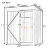 Patio 5ft Wx3ft. L Garden Shed; Metal Lean-to Storage Shed with Adjustable Shelf and Lockable Door; Tool Cabinet for Backyard; Lawn; Garden