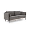 Modern Sofa 3-Seat Couch with Stainless Steel Trim and Metal Legs for Living Room