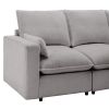 3 Seat Sofa with Removable Back and Seat Cushions and 2 pillows,Teddy Fabric Couch for Living Room, Office, Apartment