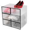 6Pcs Collapsible Shoe Box Stackable Shoe Storage Bin Transparent Dustproof PP Shoe Organizer Container