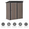 Patio 5ft Wx3ft. L Garden Shed; Metal Lean-to Storage Shed with Adjustable Shelf and Lockable Door; Tool Cabinet for Backyard; Lawn; Garden