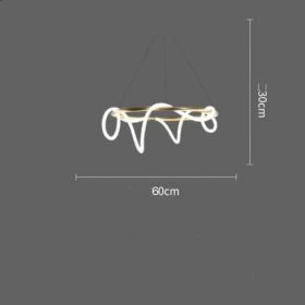 Modern Simple Restaurant Creative Strip Art Note Chandelier (Option: Round trumpet-White light)