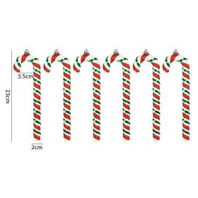 Red White And Green Painted Glitter Crutches Photography Shooting Props Christmas Decorations (Option: 23cm Red White Green 6pc)